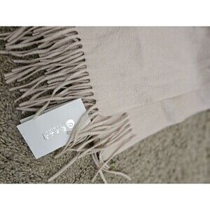 Erdos Women's 100% Cashmere Tan Scarf with Fringe One Size NWT
